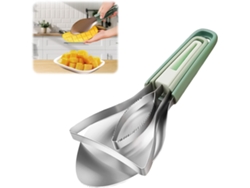 Cortador De Mango Multifuncional 3 En 1, Rebanador De Fruta De Acero Inoxidable, Deshuesador (verde) Gertiz
