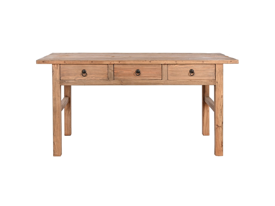 Escritorio Olmo Macizo 3 Cajones Natural 169x75x85cm