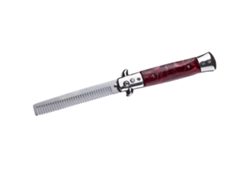 Peine Plegable Automático De Acero Inoxidable Con Resorte Switchblade Para Peinado Rojo