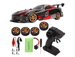 Coche Teledirigido De Alta Velocidad A Escala 1/16, Tracción A Las Cuatro Ruedas, 2,4 Ghz, Para Derrapes Y Carreras, Apto Para Mayores De 8 Años, Color Negro Y Rojo.
