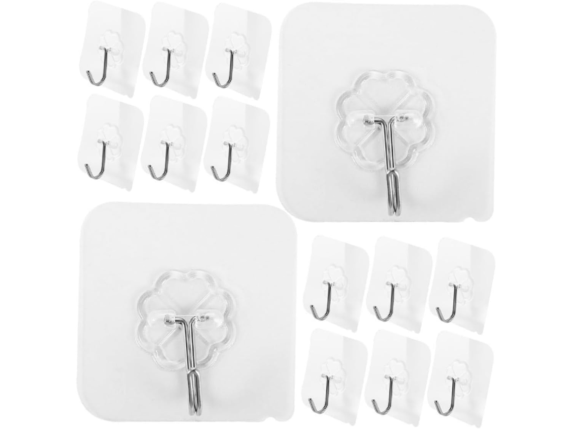 Juego De 40 Ganchos Adhesivos Transparentes Para Colgar Abrigos En La Pared (no Se Necesitan Clavos).