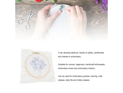 Kit De Bordado Para Principiantes Con Diseño Floral, Bastidor De 20,5 Cm, Herramientas Para Manualidades.