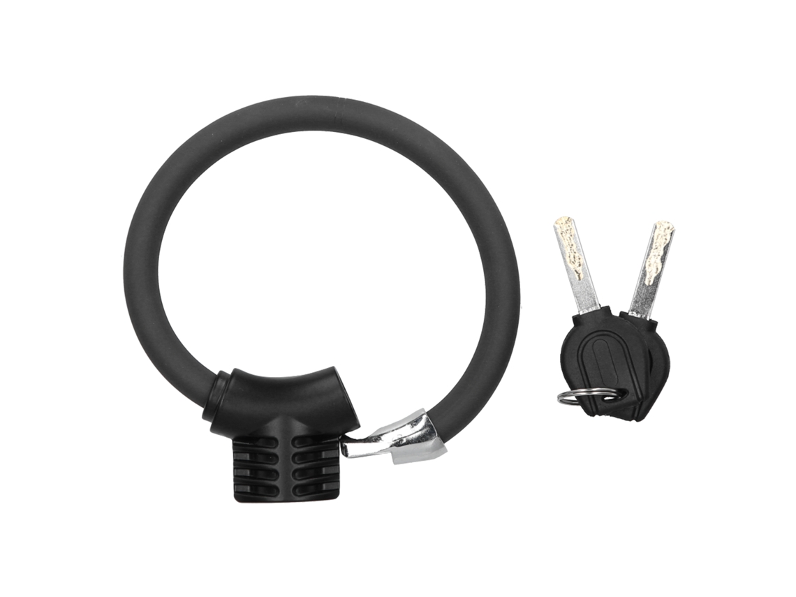 Candado Anillo Para Bicicleta Con Cable Antirrobo Reflectivo De Aleación De Zinc Accesorio De Bicicleta Negro Mate