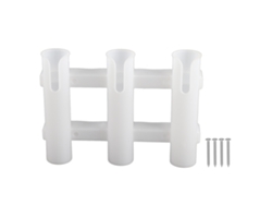 Soporte Para Cañas De Pescar De Abs Con 3 Tubos, Soporte Para Accesorios De Pesca Para Kayak, Yate, Agua Dulce Y Salada, Blanco.