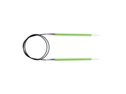 Agujas circulares fijas de aluminio Knitpro KP47127 Knit Pro 80 cm x 3,50 mm Zing, color verde, madera, 18,7 x 0,6 x 8,8 cm