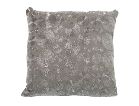 Cojín 45X45Cm Plata Círculosc/Cremallera Políester
