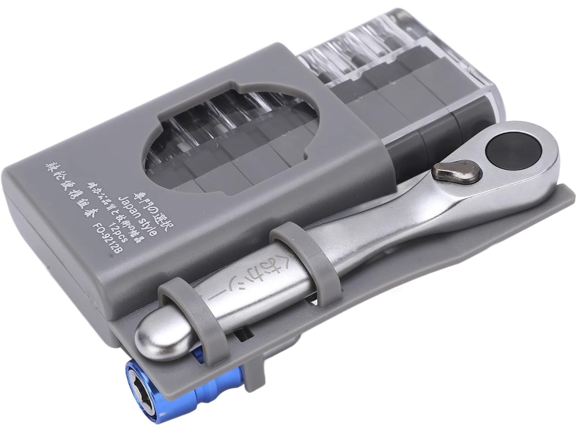 Juego De Mini Llaves De Carraca Fo 9212b, Llave Portátil Práctica Para Coches, Color Gris.