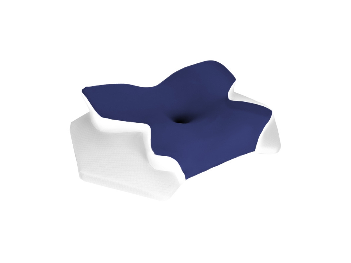 Almohada Cervical Ergonómica De Espuma Viscoelástica Transpirable De Seda Helada (azul Oscuro) Cuich