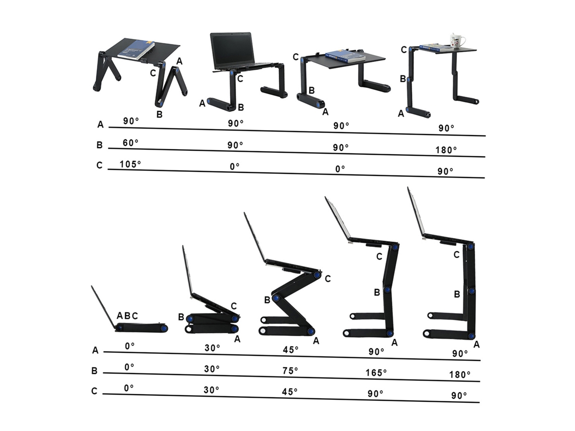 Soporte ajustable para portátil con ventiladores y alfombrilla para ratón.