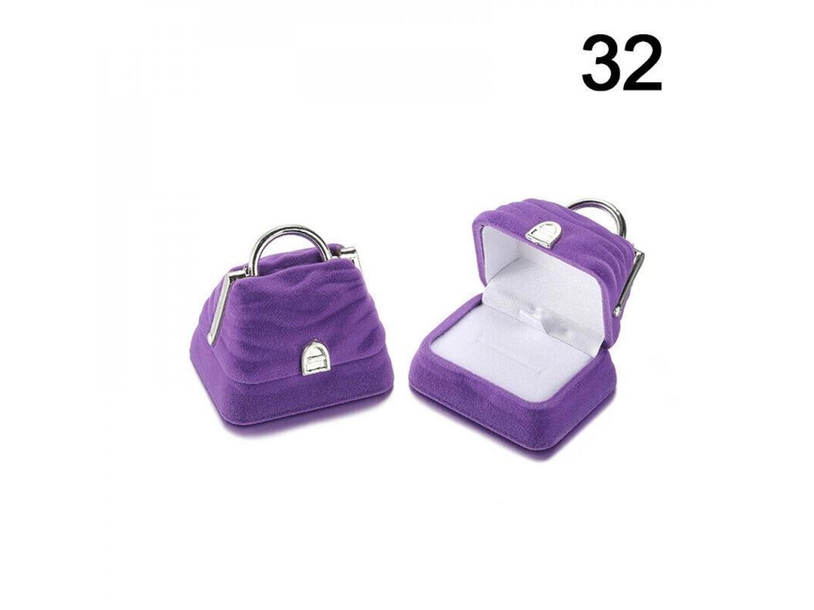 Caja De Joyería De Terciopelo Para Anillos Collares Pendientes Regalo Estilo Elegante 32