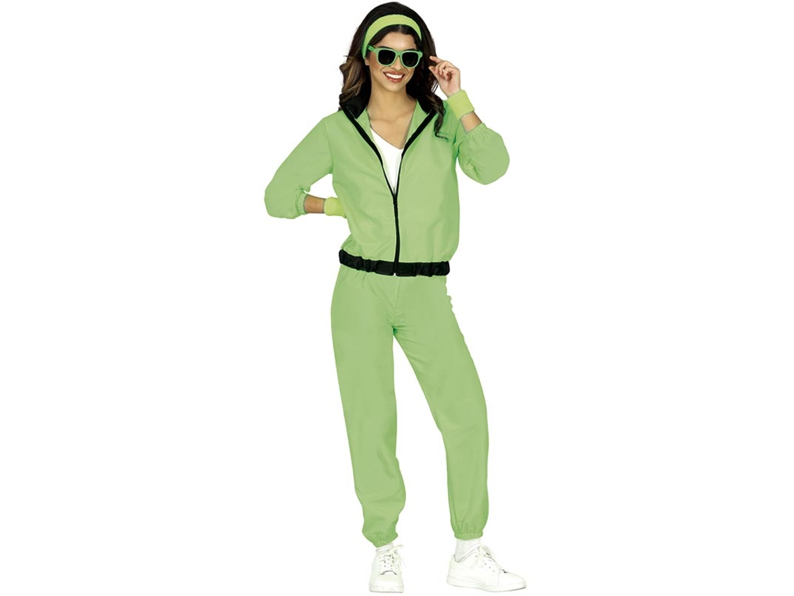 Disfraz de Chándal verde neón para mujer