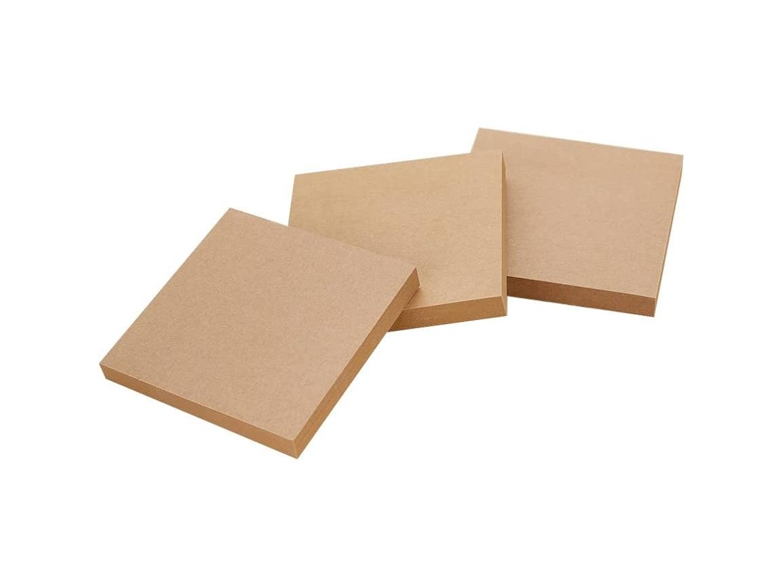 Tres Cuadernos Que Contienen 300 Notas Adhesivas De 3x3 Pulgadas Cada Uno, De Color Marrón, Adecuados Para Usar Como Blocs De Notas O Cuadernos.