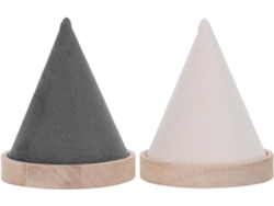 Soporte Cónico 2 Piezas Exhibir Joyas Beige Pulseras Relojes Estable Ideal Tocador Tienda Almacenamiento Hogar