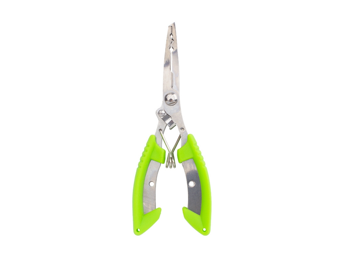 (verde) Aguja de pesca de acero inoxidable con mango antideslizante y extractor de anzuelos.