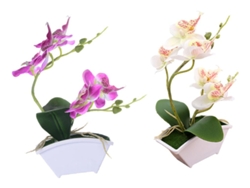 2 bonsáis de orquídea mariposa de seda artificial con flores artificiales slowmoose