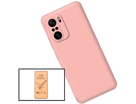 Kit Cristal Templado CeramicGlass Full Cover y Funda Silicona Liquida Xiaomi Redmi Note 10s PHONECARE Rosa