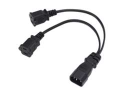 Cable Divisor En Y De Pvc De 30 Cm, Conector Iec320 C14 Macho A 2 Conectores Nema 1 15r Hembra.