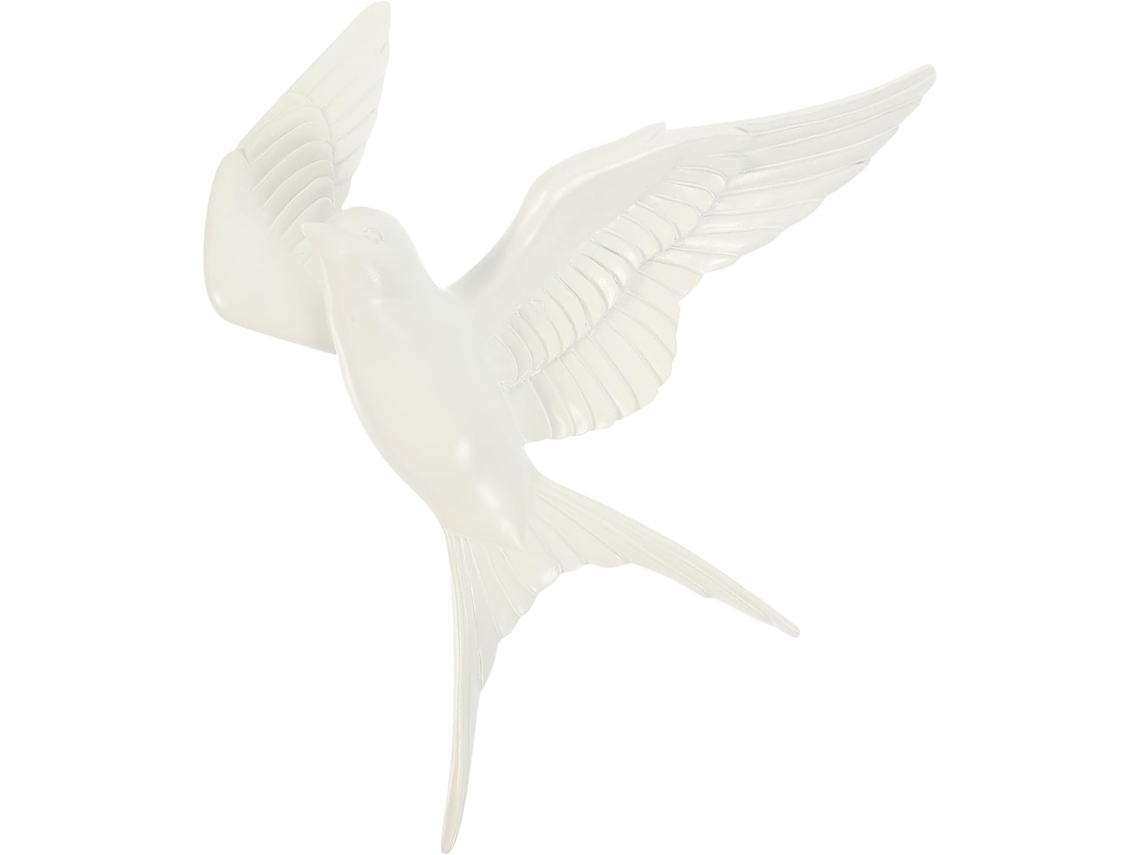 Decoración Pared 3d Resina Blanca Forma Golondrina Elemento Artístico Ahorra Espacio Apartamentos Bares