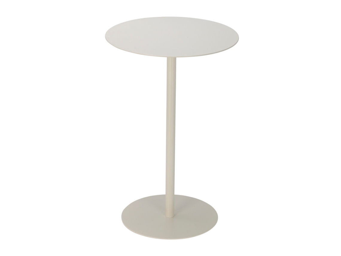 Mesa auxiliar redonda de hierro blanco Diseño versátil y ligero para decorar tu hogar Wellhome