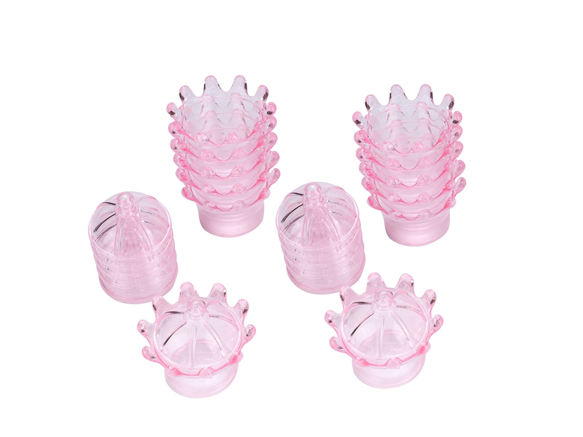 12 Cajas De Plástico Transparente Con Forma De Corona Para Dulces, Ideales Para Regalar Chocolates Rosas.