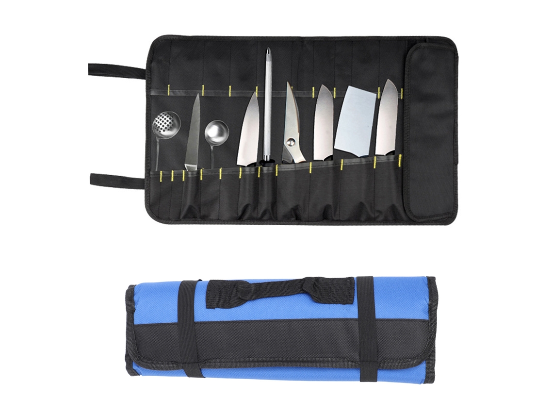 Bolsa Enrollable De Herramientas Portátil De Lona Impermeable Multifuncional Para Organización De Herramientas De Carpintería Azul