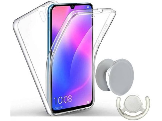 Kit Funda, PopSocket y Soporte PopSocket Blanco Xiaomi Redmi Note 7 Pro 360º Transparente