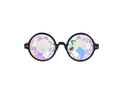 Gafas caleidoscópicas Arcoíris Rave Agujero de gusano Prisma Difracción (negro)