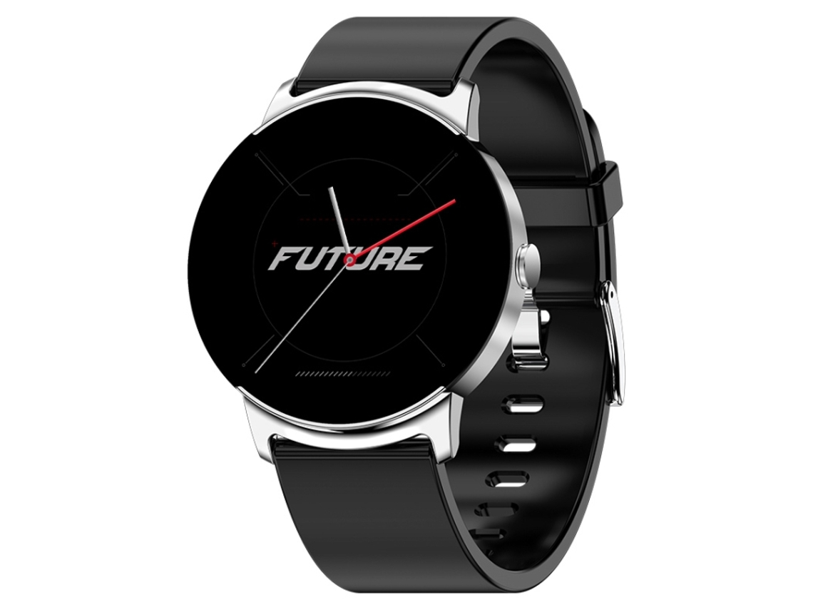 Reloj inteligente no invasivo de 1,32 pulgadas con monitorización de glucosa y presión arterial (plateado y negro)