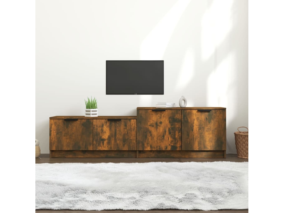 Mueble P/ Armario Tv 158,5X36X45Cm Madera Proc. Color Roble Ahumado