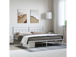 Estructura Cama Sin Colchón Con Cabecero Metal Blanco 193x203cm