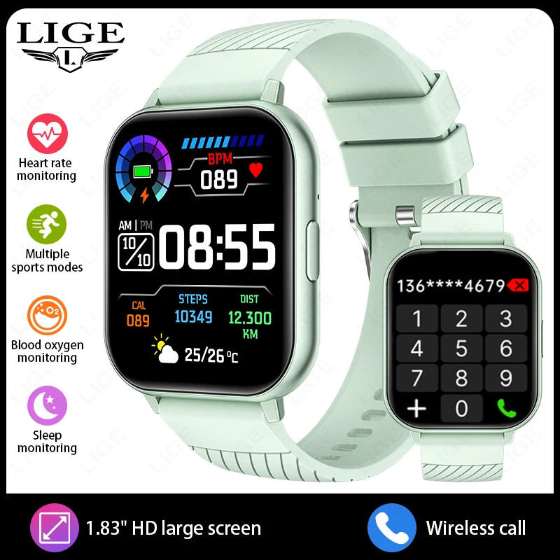 Reloj Inteligente (verde), Llamadas Inalámbricas, Pantalla De 1,83 Pulgadas, Unisex.