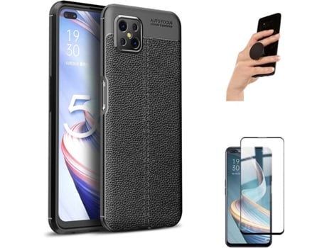 Funda, Protector y Popsocket Oppo Reno 4Z 5G PHONESHIELD Full Cover Negro