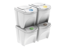 Conjunto de 4 Cubos de Basura-Cubo Blanco Sucio 4X25L WELLHOME
