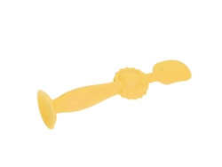 Mali espátula de Creme para Fraldas Bebê Silicone Macio Base de Sucção Amarela 5,9pol
