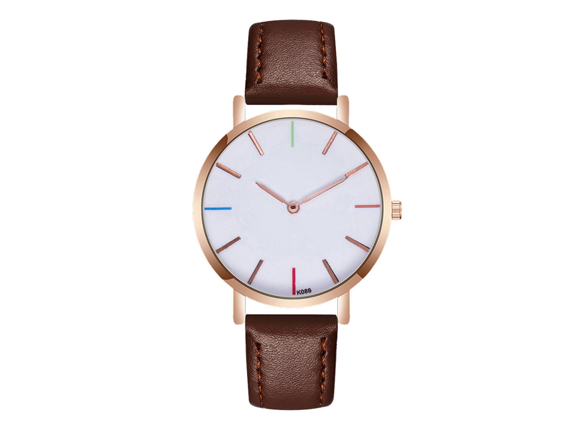 Relógio Quartz Analógico Zhoulianfa Pulseira De Couro Jeans Design Simples E Casual Verde