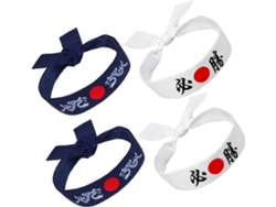 Juego de 4 cintas para la cabeza estilo japonés Hachimaki para karate y deportes.