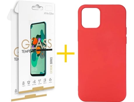 Kit Funda + 2 Protectores de Pantalla Apple iPhone 11 Pro SKYHE Liso (Rojo)
