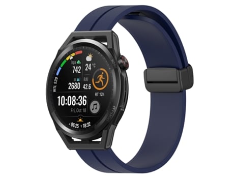 Correa de reloj inteligente para Huawei Watch GT Runner 22 mm Correa de reloj de silicona con cierre magnético de color sólido (azul medianoche)