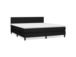 Maison Exclusive - Cama Box Spring Con Colchón Tela Negro 180x200 Cm