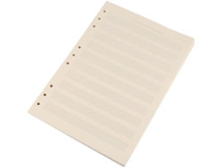 Paquete de recambio de 100 hojas de papel blanco de 3 mm con 10 líneas para cuadernos de partituras. Liso.