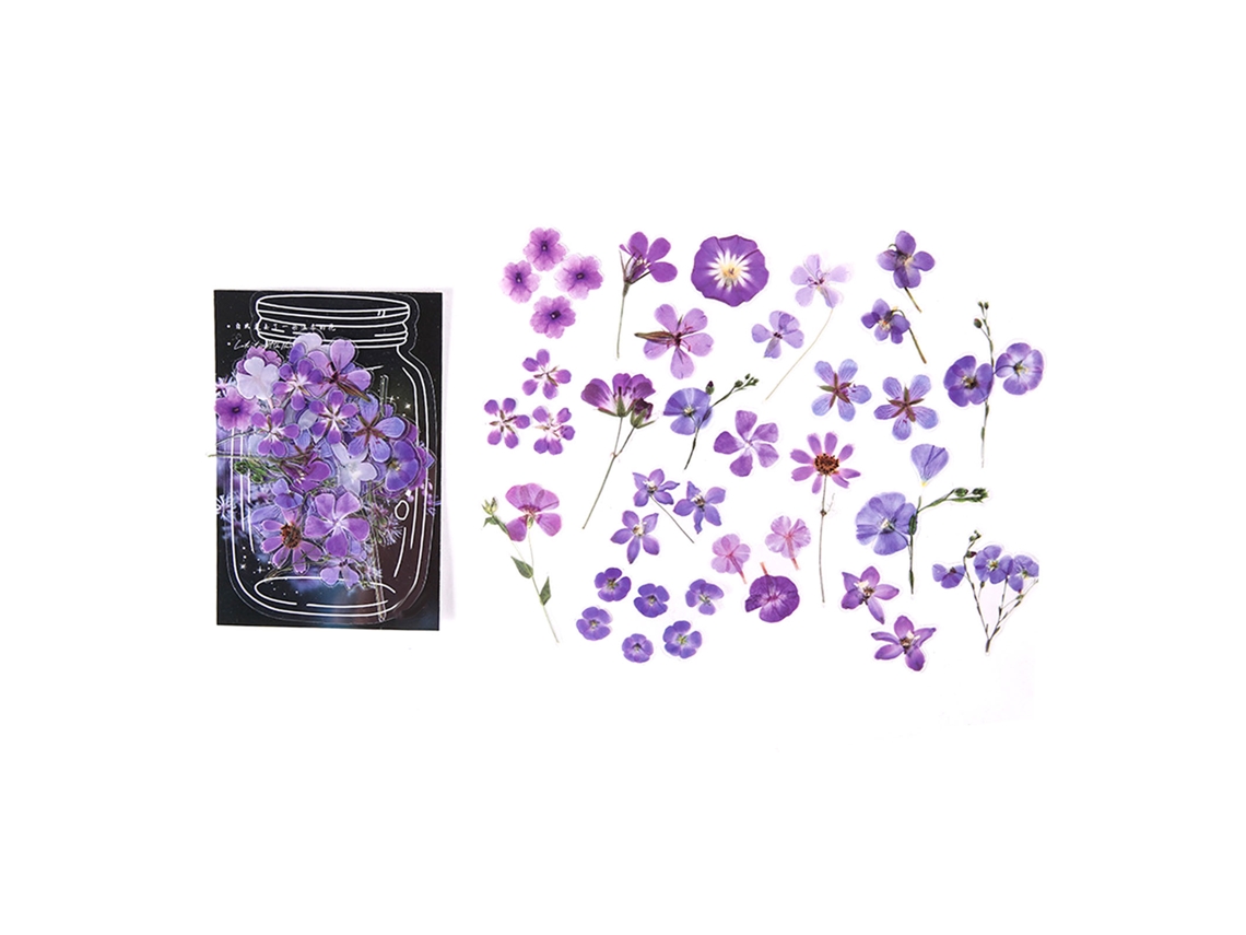 40 Pegatinas De Flores Pet Duraderas Impermeables Para Scrapbooking Y Manualidades Diy