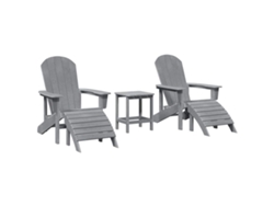 Maison Exclusive - Silla De Jardín 3 Pcs Gris Claro Polietileno