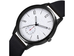 Reloj De Pulsera De Cuarzo Para Hombre, Estilo Casual De Negocios, Con Correa De Pu Negra.