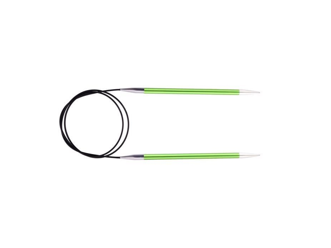 Agujas circulares fijas de aluminio Knitpro KP47127 Knit Pro 80 cm x 3,50 mm Zing, color verde, madera, 18,7 x 0,6 x 8,8 cm