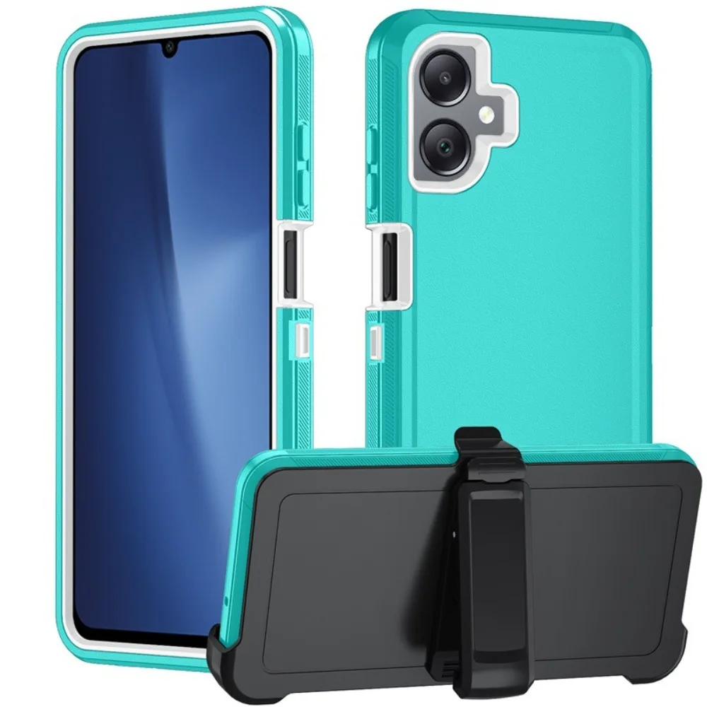 (azul Claro, Galaxy A54) Funda Para Teléfono Samsung De Triple Capa, Resistente A Los Golpes, Fabricada Con Material Híbrido Y Con Clip.