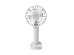 Ventilador portátil de 1200 mAh (sin marca), con base USB, tamaño graduado.