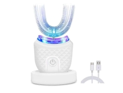 Escova De Dentes Elétrica Em Formato De U Com Fio Dental, Limpador Dental Clareador E Conjunto De Carregamento.