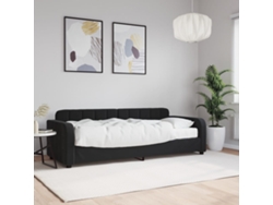 Sofá Cama Con Colchón Terciopelo Negro 80x200 Cm