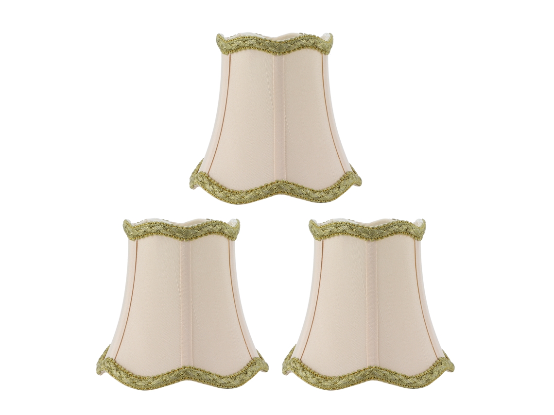Rebe-3 Piezas Lámpara Tela Europeo E14 Funda Lámpara Para Hogar Hotel Ktv Club Salón Beige
