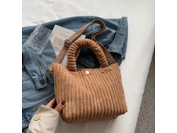 Bolso bandolera de pana suave para mujer, color liso, estilo mensajero, color caqui Lalamoli